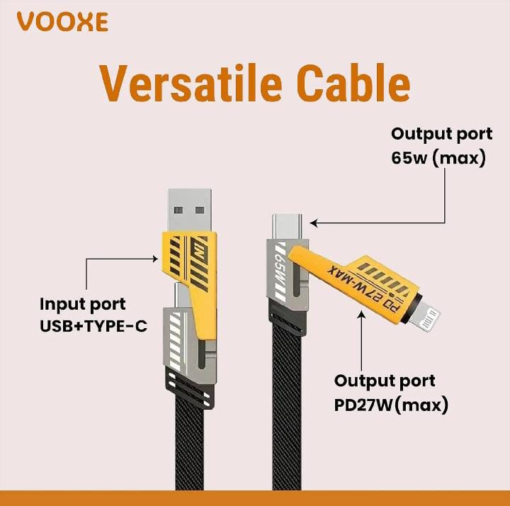 VOOXE Versatile 2-in-1 Fast Charging Cable