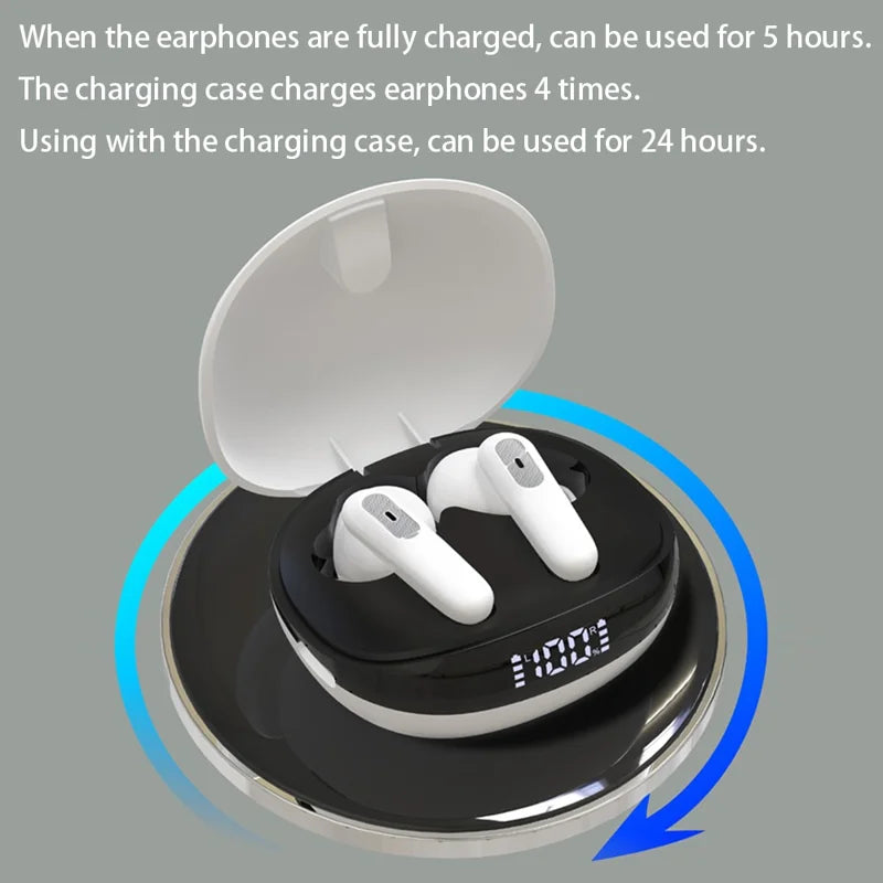 Wireless Bluetooth Earbuds with LED Display Charging Case