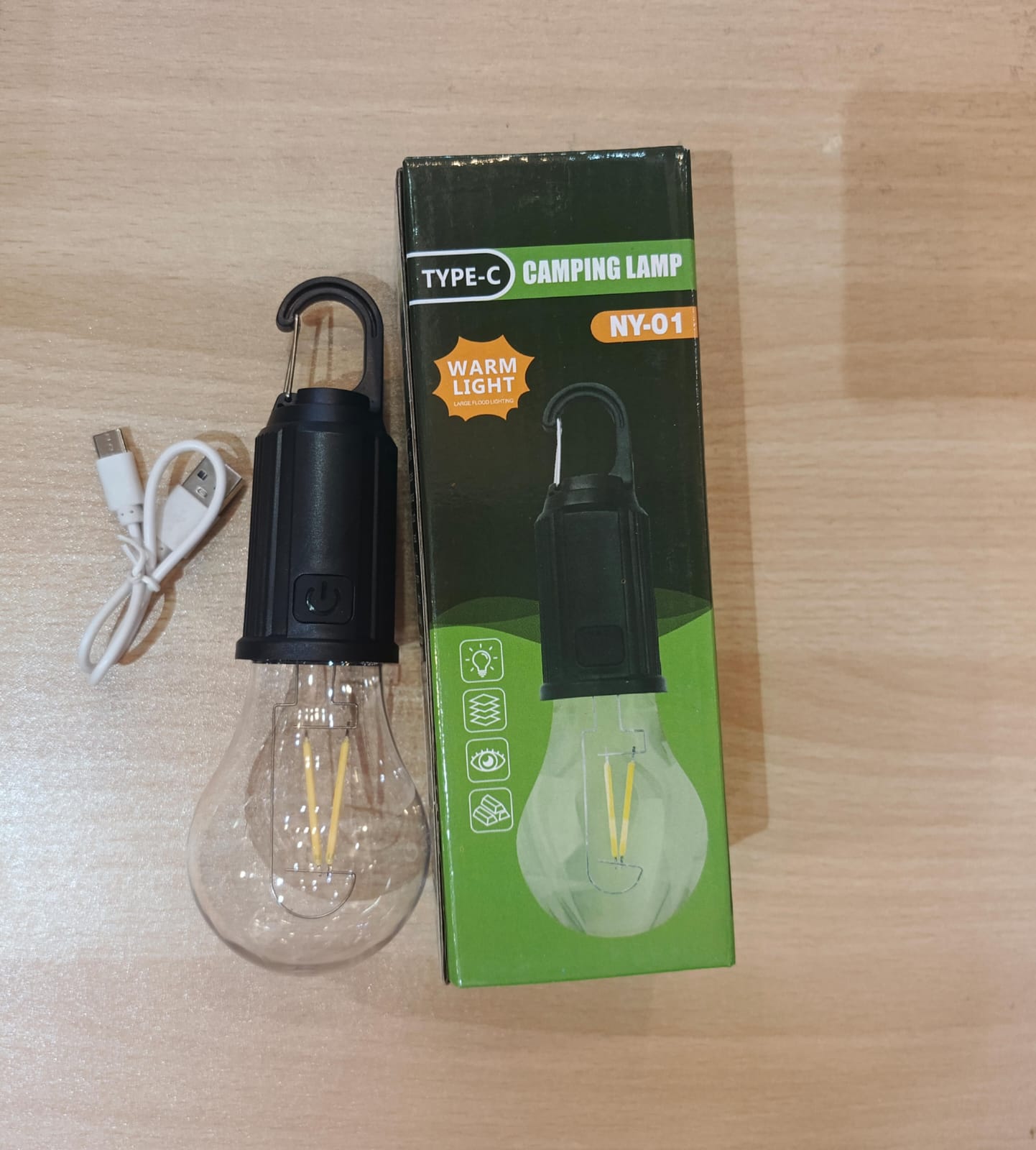 Rechargeable Camping Lamp – Type-C (Warm Light)