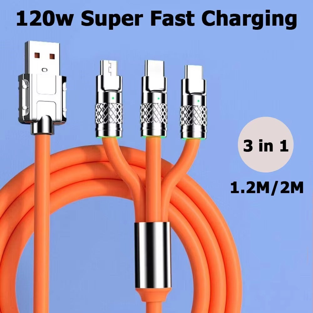 3-in-1 120W Super Fast Charging Cable