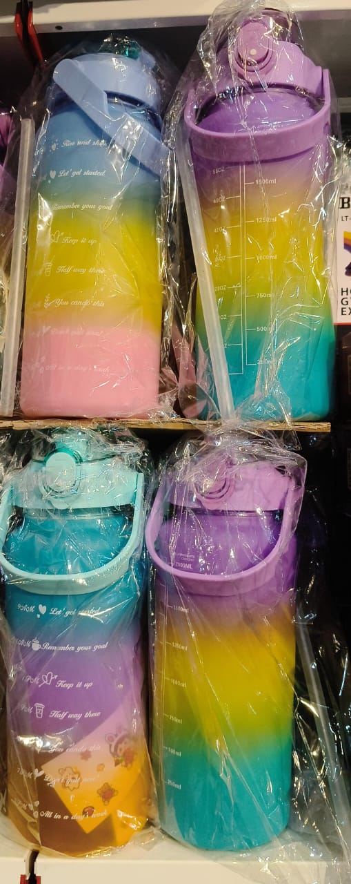 Gradient Motivational Water Bottles 3Pices