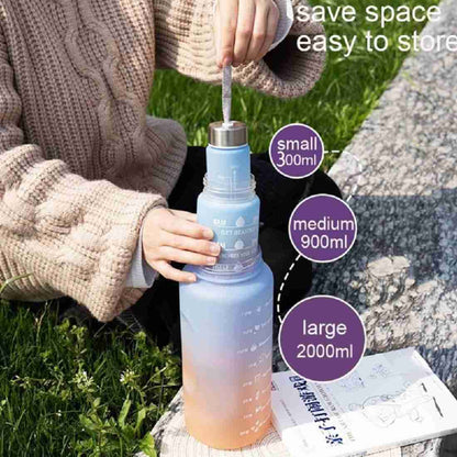 Gradient Motivational Water Bottles 3Pices