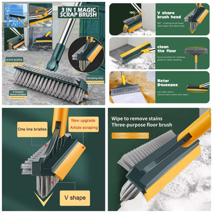 3-in-1 Magic Floor Cleaning Brush – Deep Clean Made Effortless!