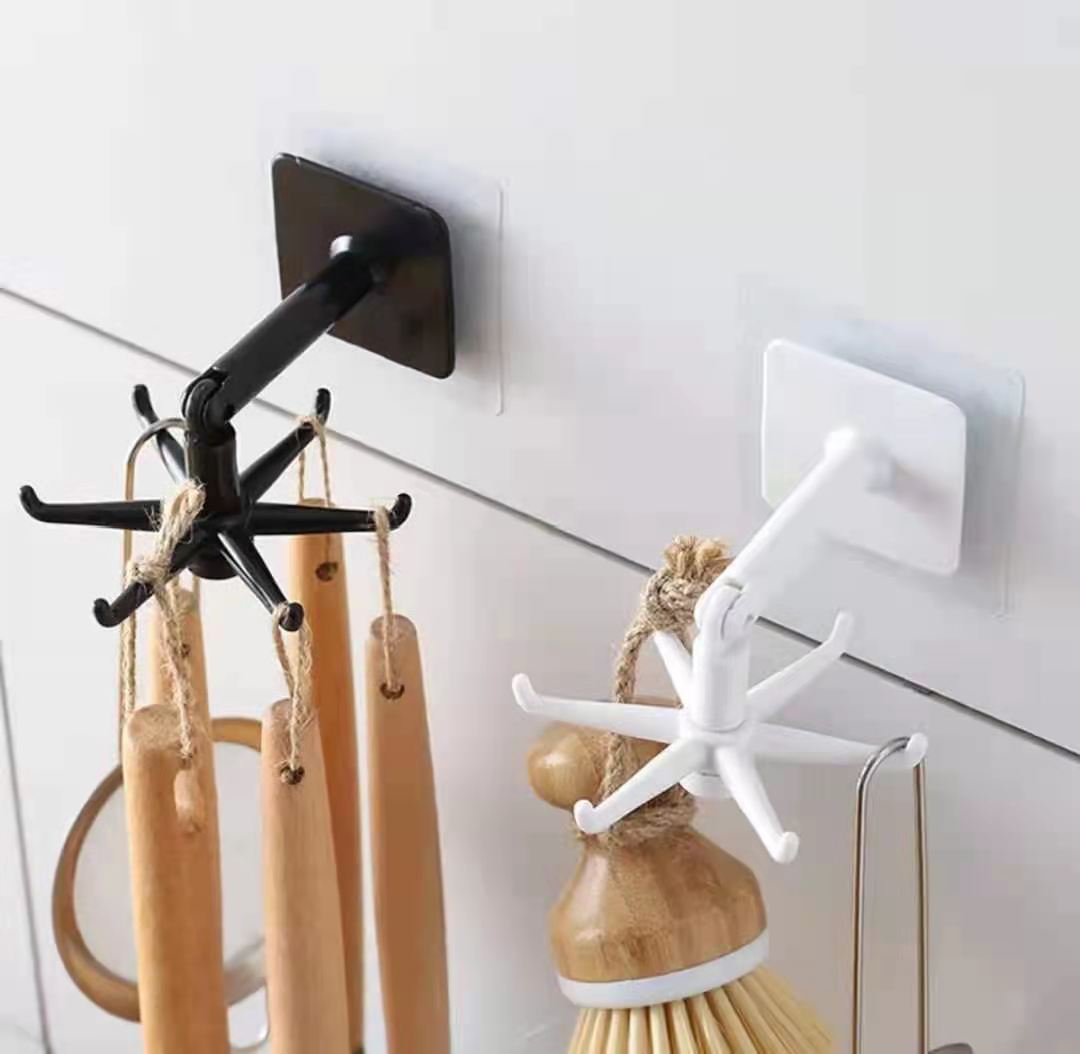 360° Rotating Adhesive Wall Hook Organizer