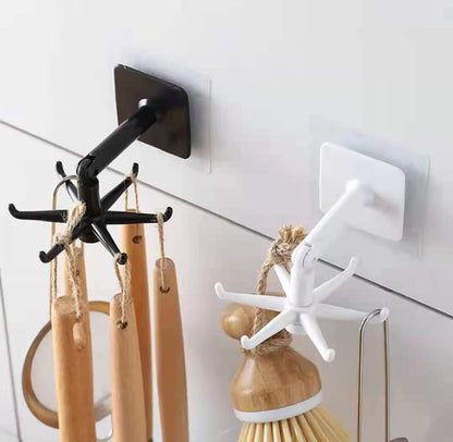 360° Rotating Adhesive Wall Hook Organizer