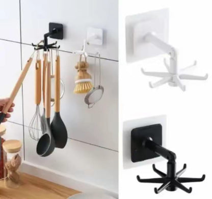 360° Rotating Adhesive Wall Hook Organizer